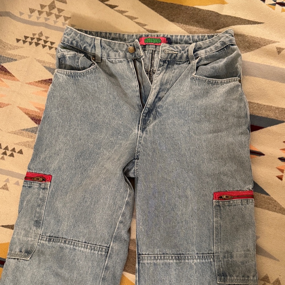 Empyre Light Blue women's  Jeans with Red Accents - Picture 1 of 4